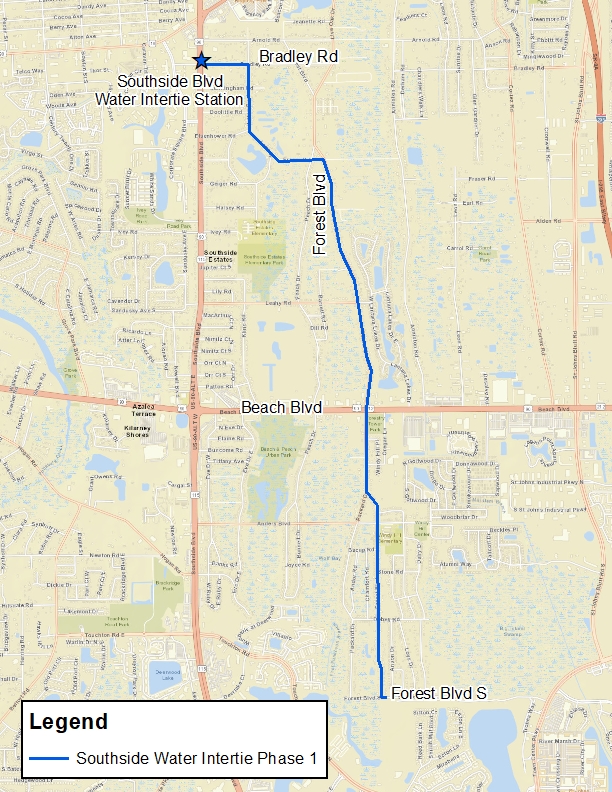 Deerwood Southside Integrated Pipe System Project Map